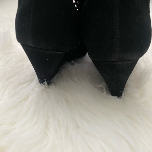 Black Suede PU Wedges - Picture 3 of 8